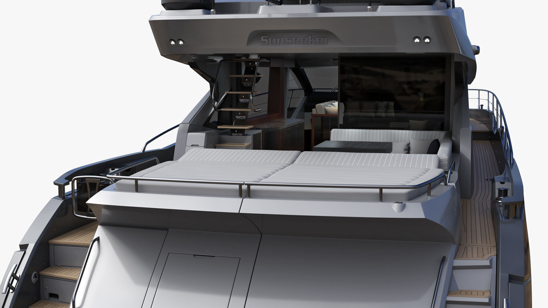 Sunseeker 74 Black Sport Yacht 3D model_27