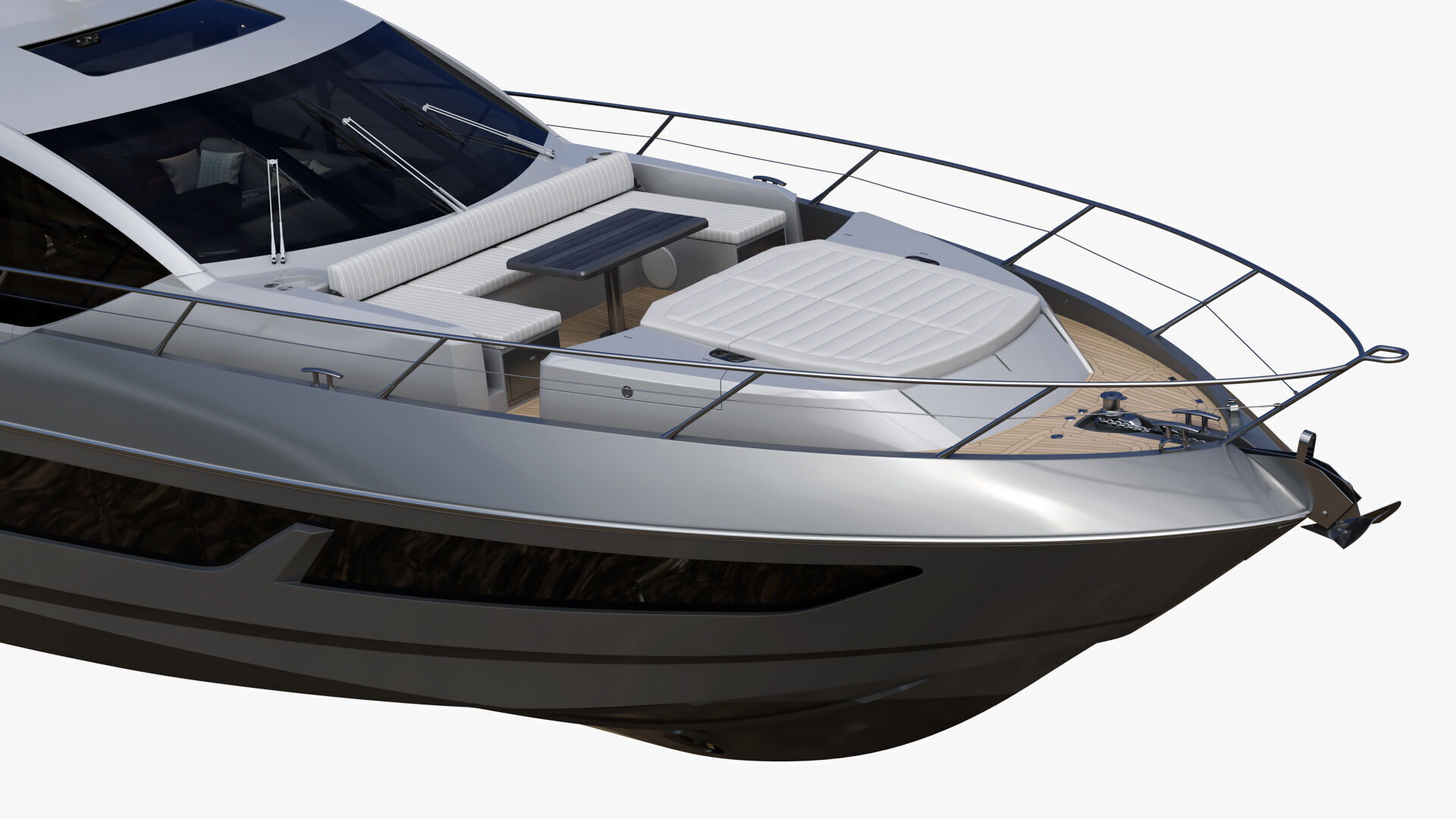 Sunseeker 74 Black Sport Yacht 3D model_12