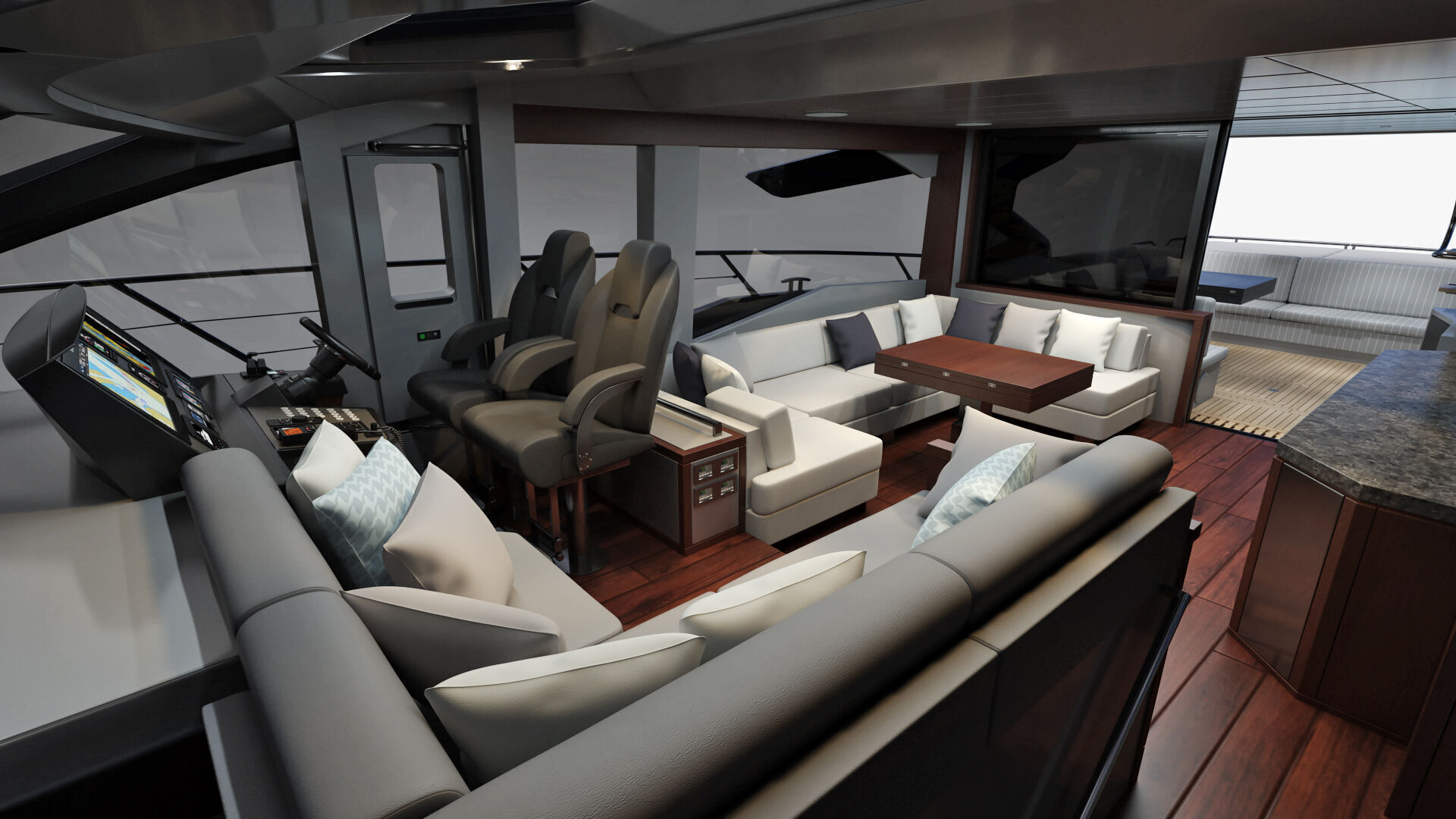 Sunseeker 74 Black Sport Yacht 3D model_35