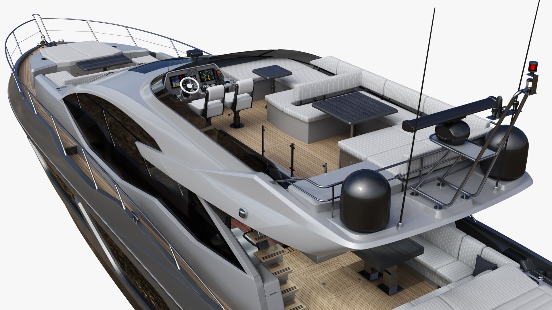 Sunseeker 74 Black Sport Yacht 3D model_22