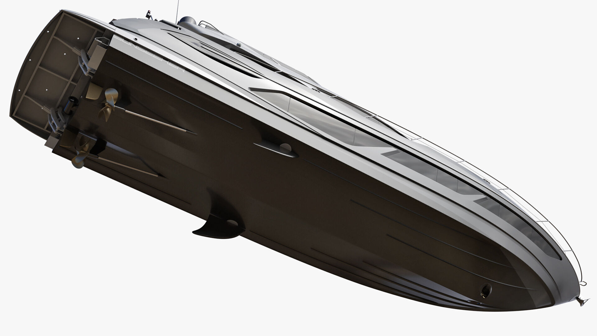 Sunseeker 74 Black Sport Yacht 3D model_37