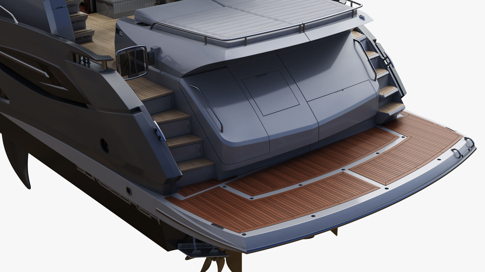 Sunseeker 74 Black Sport Yacht 3D model_19