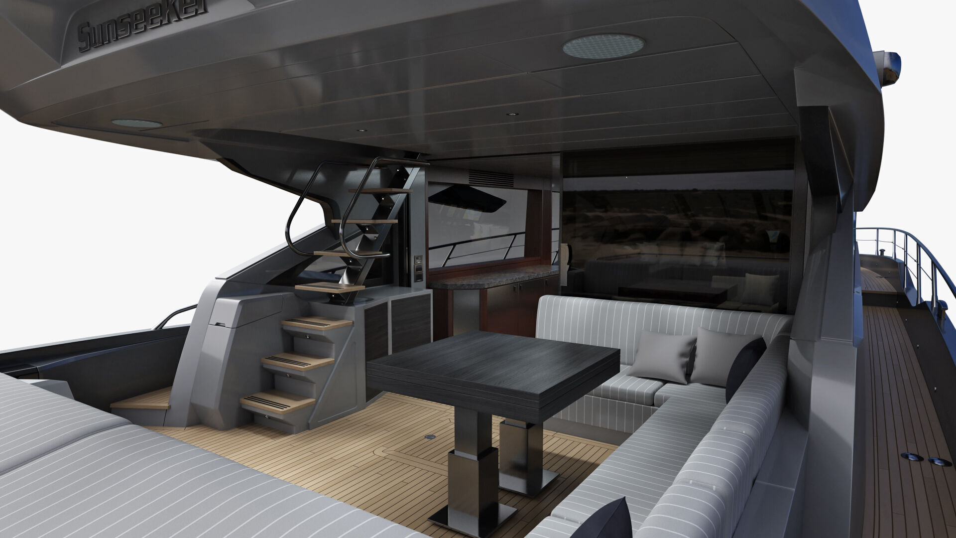 Sunseeker 74 Black Sport Yacht 3D model_30