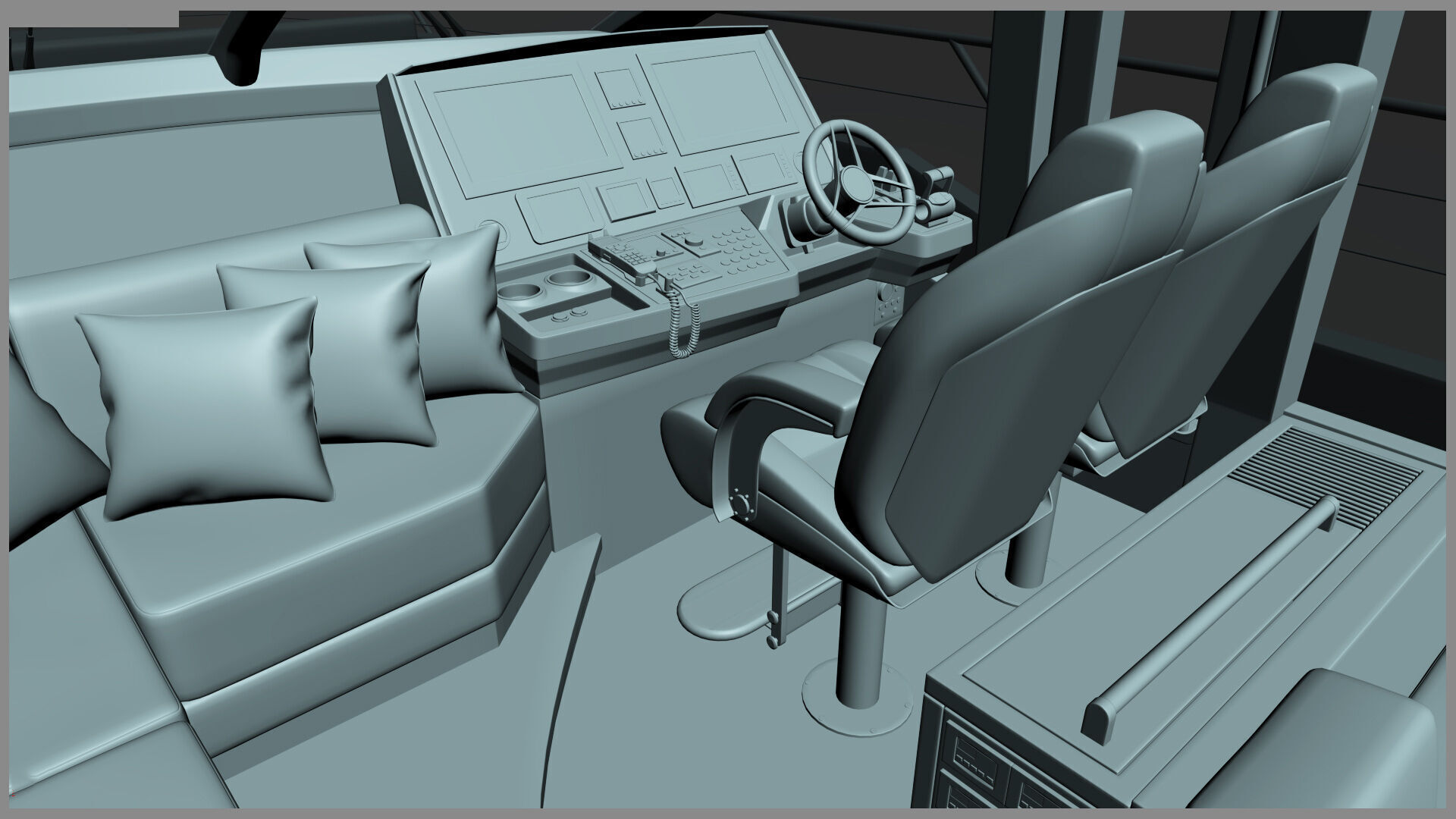 Sunseeker 74 Black Sport Yacht 3D model_59