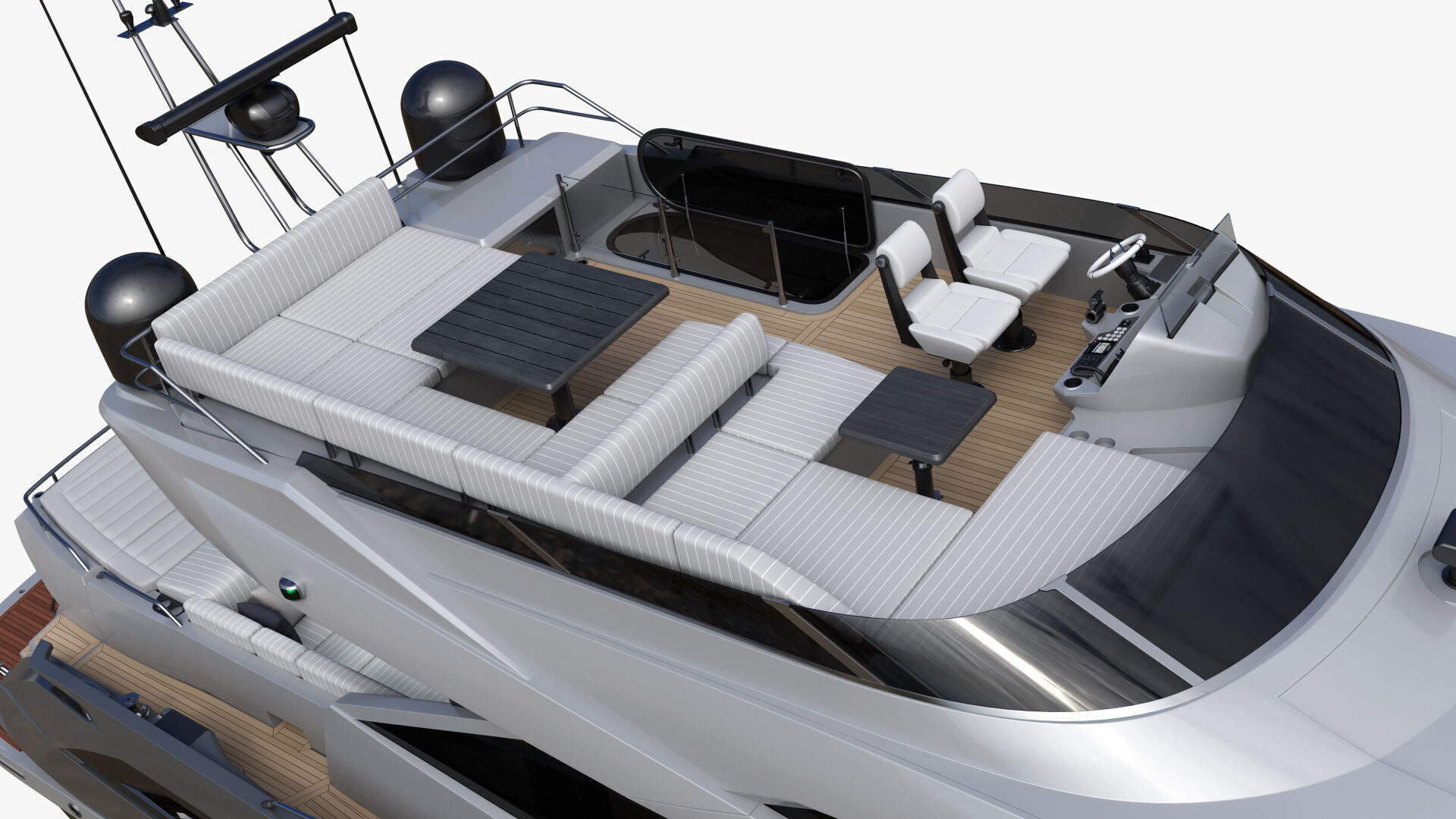 Sunseeker 74 Black Sport Yacht 3D model_26