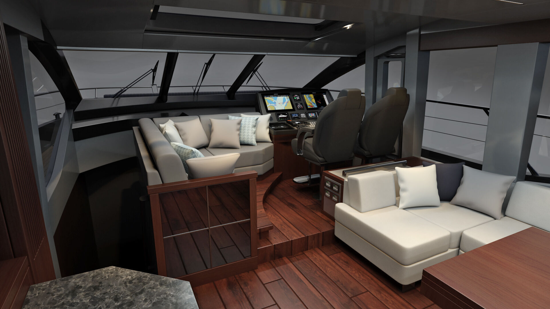 Sunseeker 74 Black Sport Yacht 3D model_32