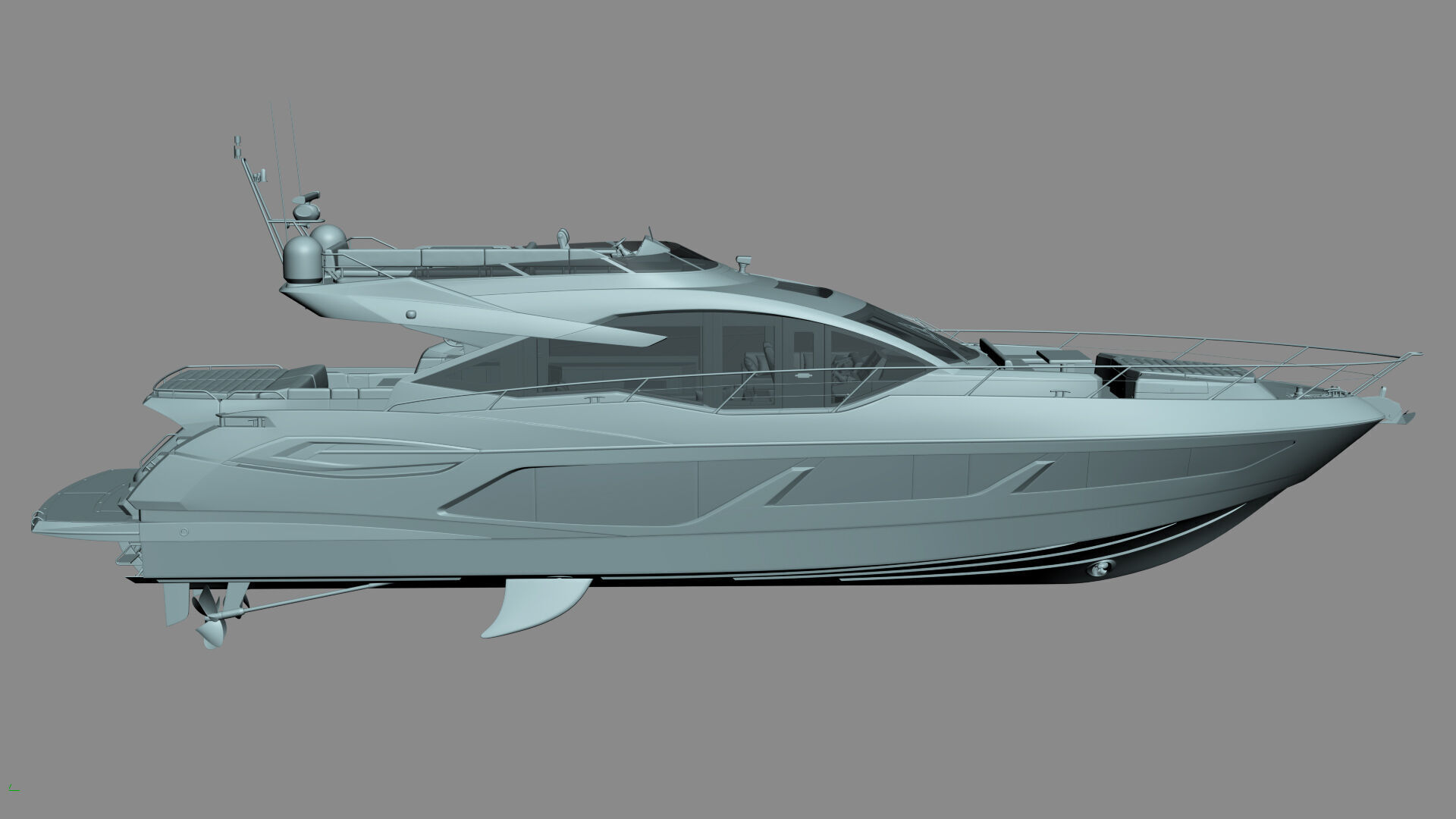 Sunseeker 74 Black Sport Yacht 3D model_39