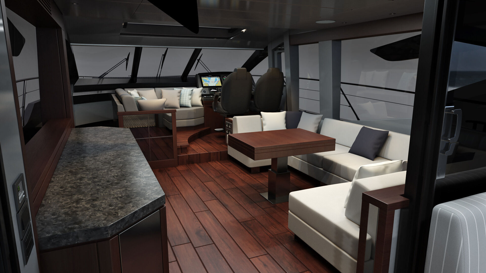 Sunseeker 74 Black Sport Yacht 3D model_31