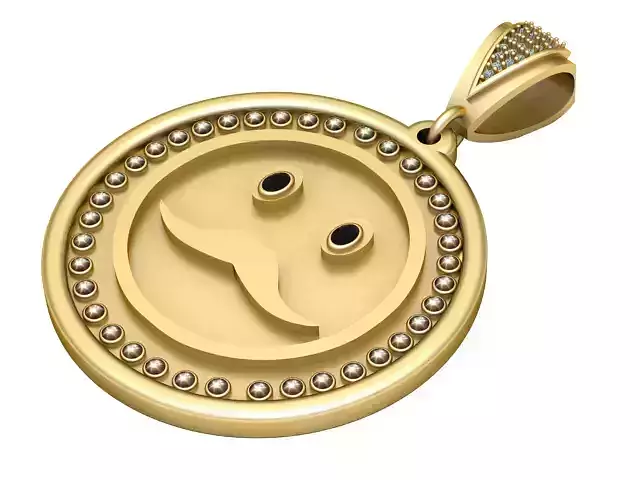 money mouth emoji PANDANT 3D PRINTABLE MODAL 