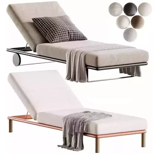 Deckchair Outdoor Sun Lounger Low-poly 3D model