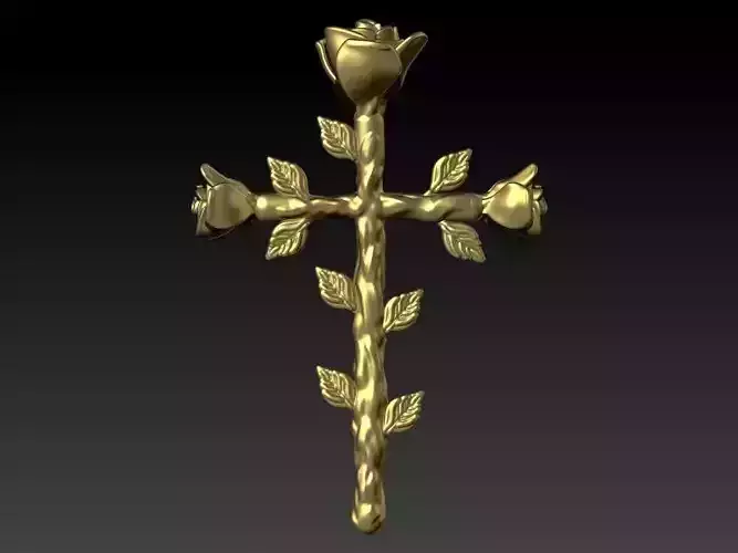 Rose cross pendant  3D print model