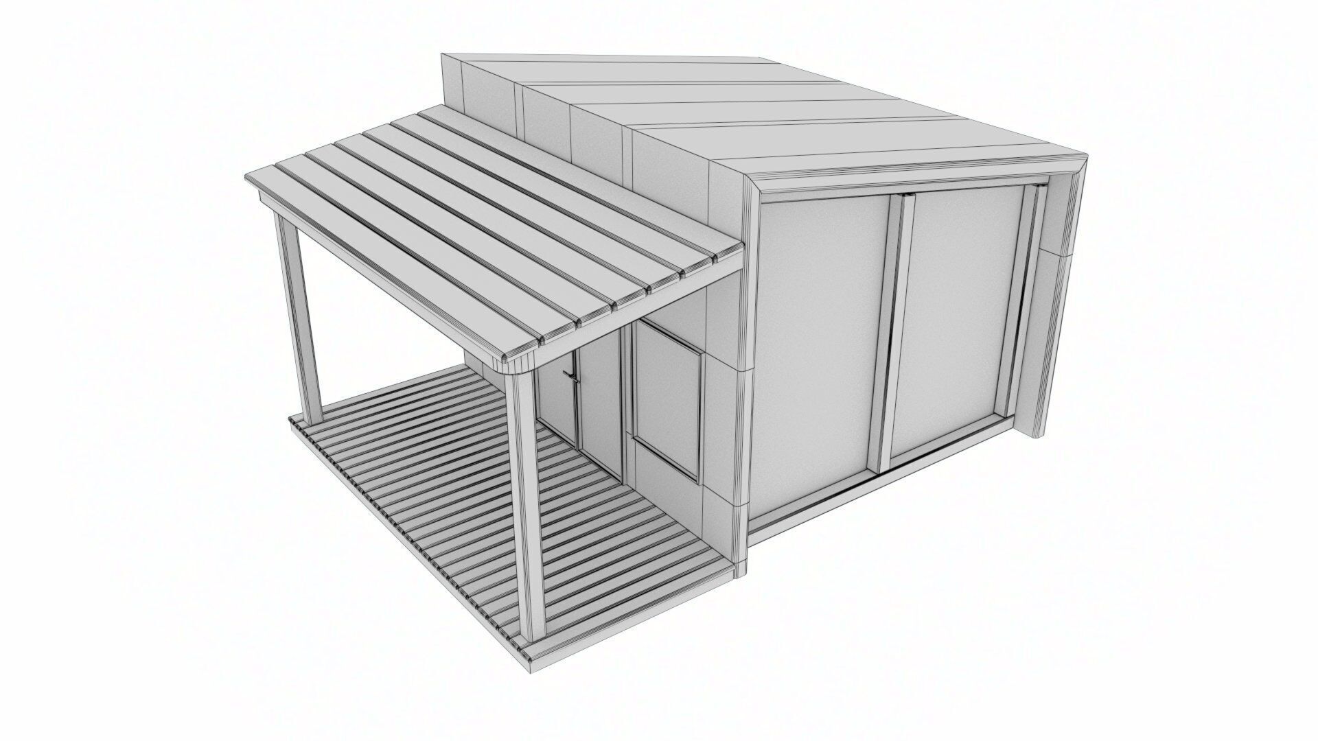 Cartoon Remote House - Animated Low-poly 3D model_17