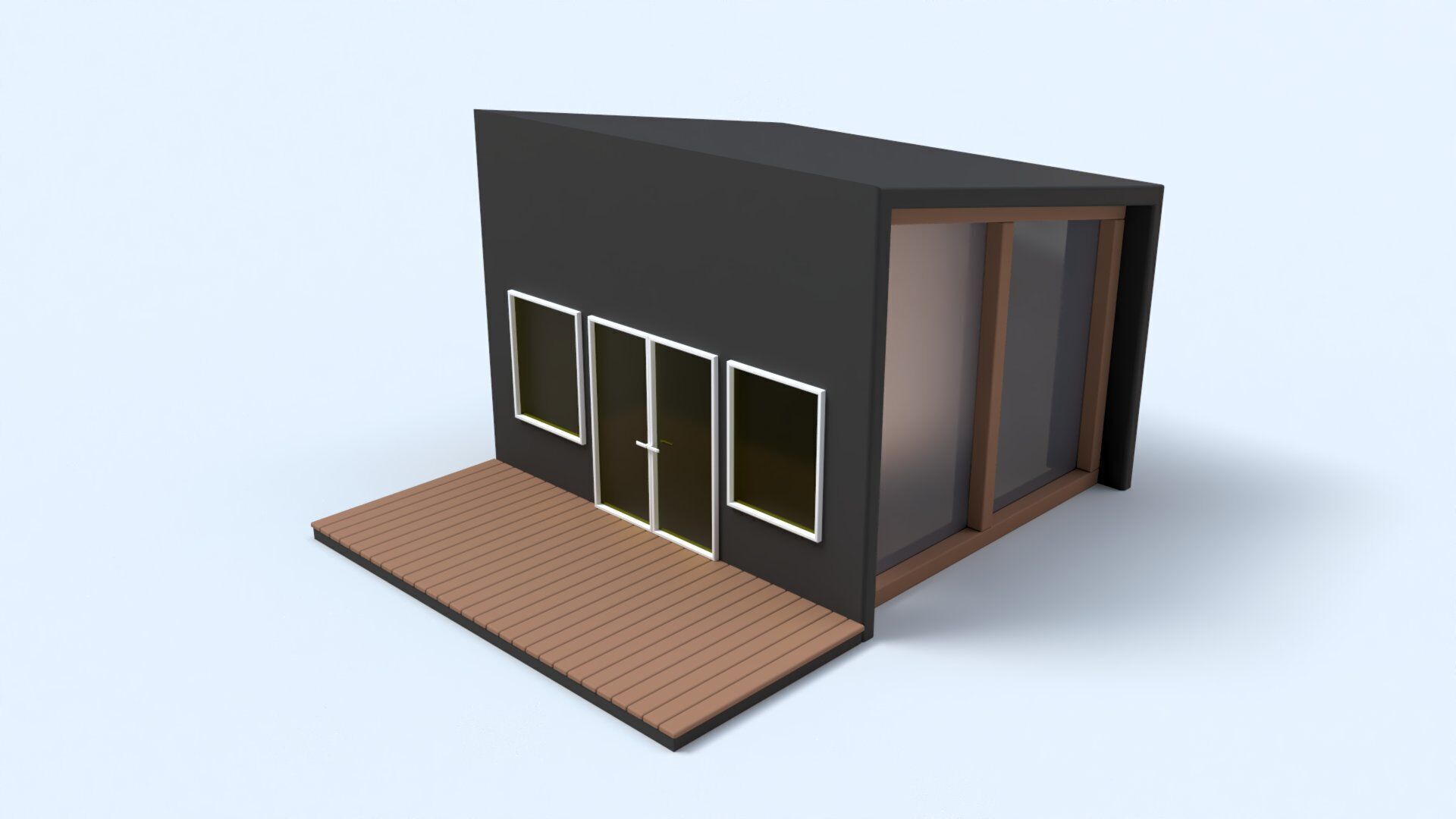 Cartoon Remote House - Animated Low-poly 3D model_8