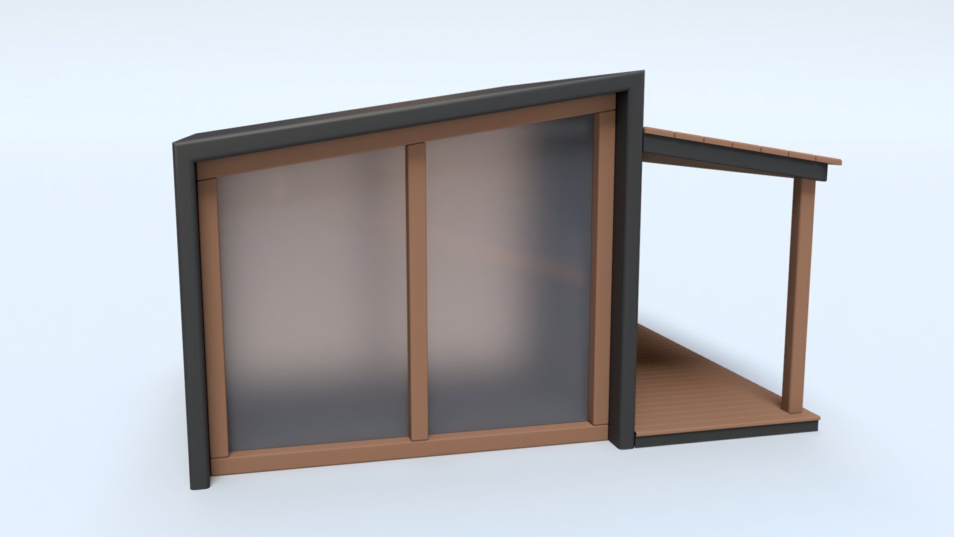 Cartoon Remote House - Animated Low-poly 3D model_5