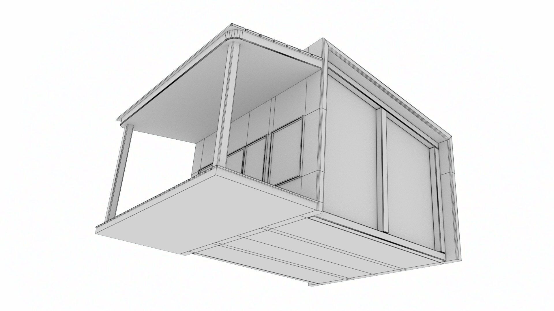 Cartoon Remote House - Animated Low-poly 3D model_16