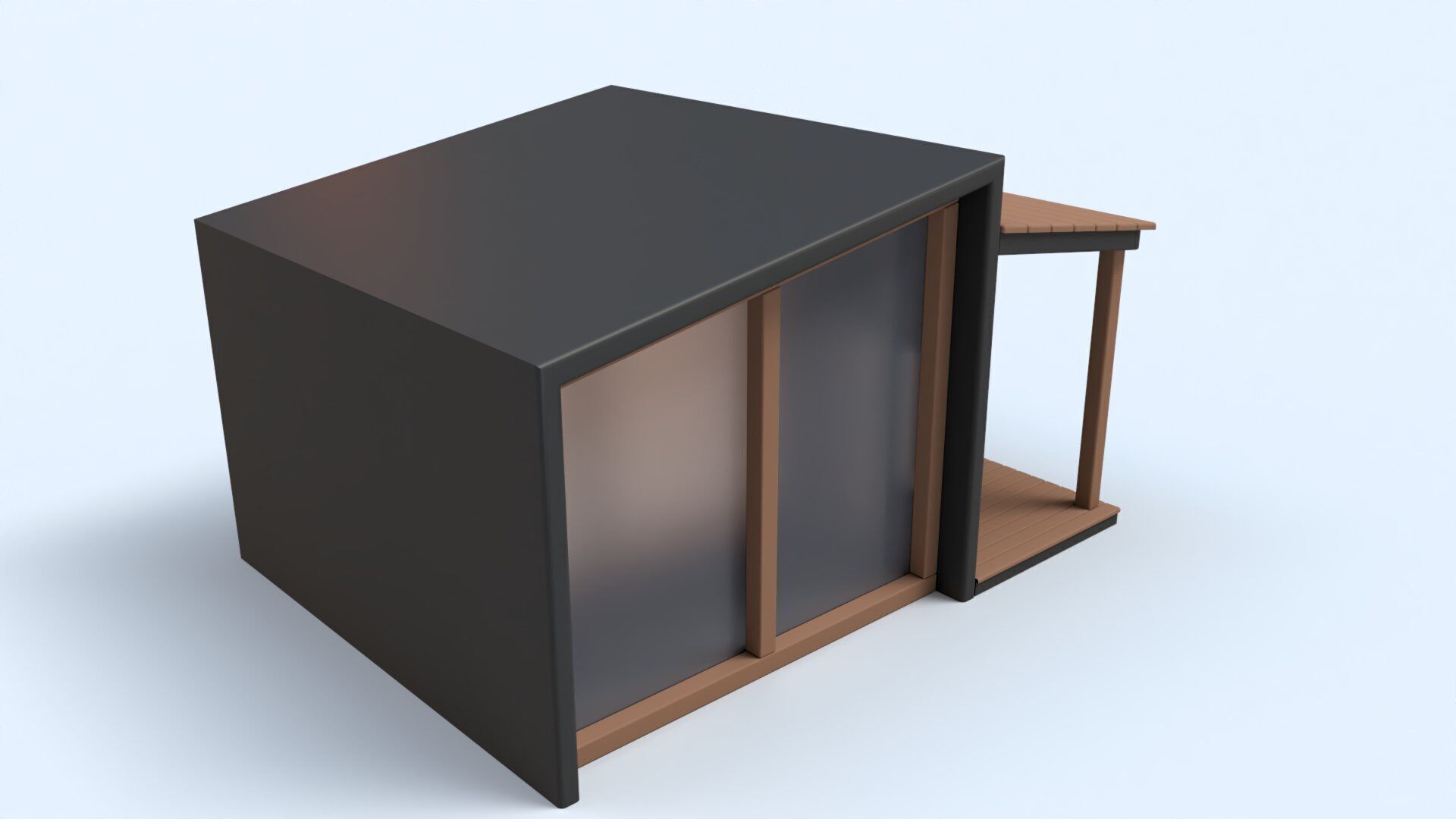 Cartoon Remote House - Animated Low-poly 3D model_13