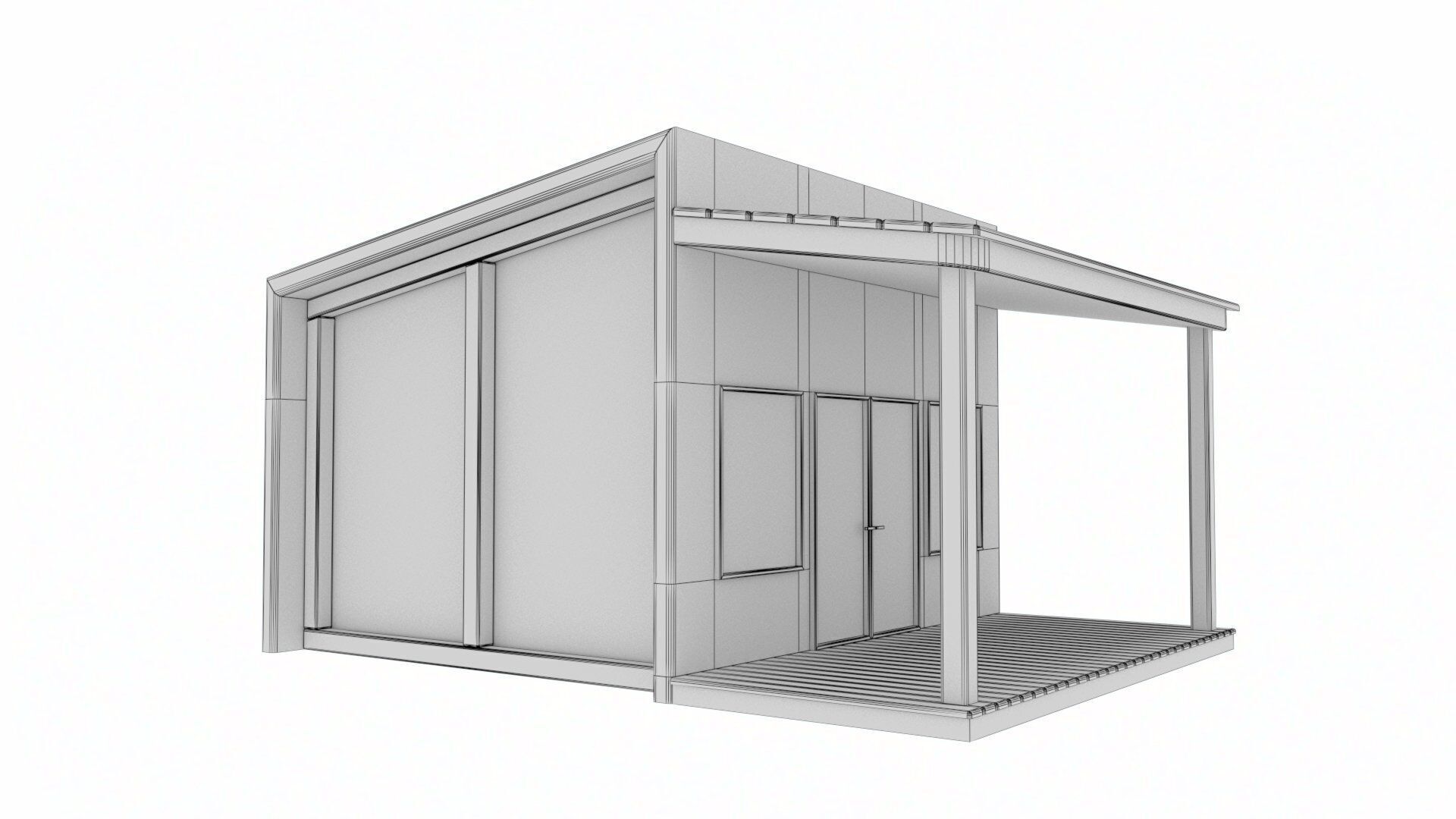 Cartoon Remote House - Animated Low-poly 3D model_18