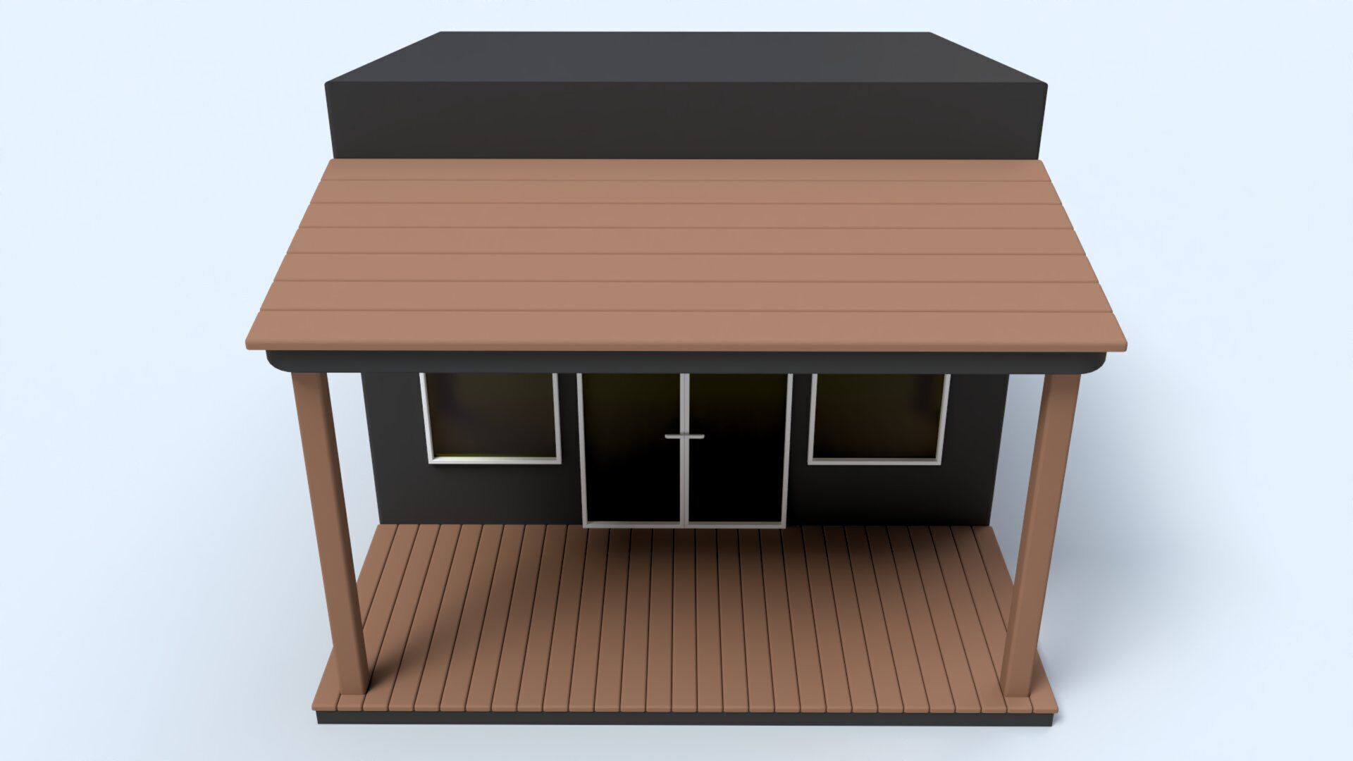Cartoon Remote House - Animated Low-poly 3D model_4