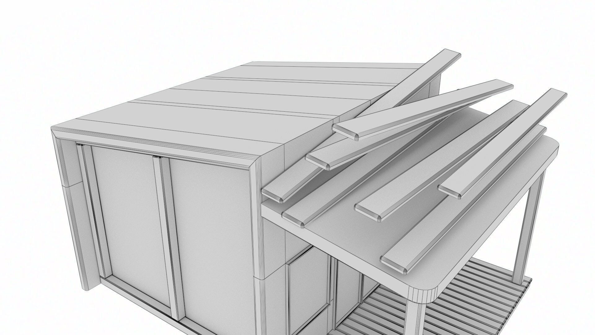 Cartoon Remote House - Animated Low-poly 3D model_31