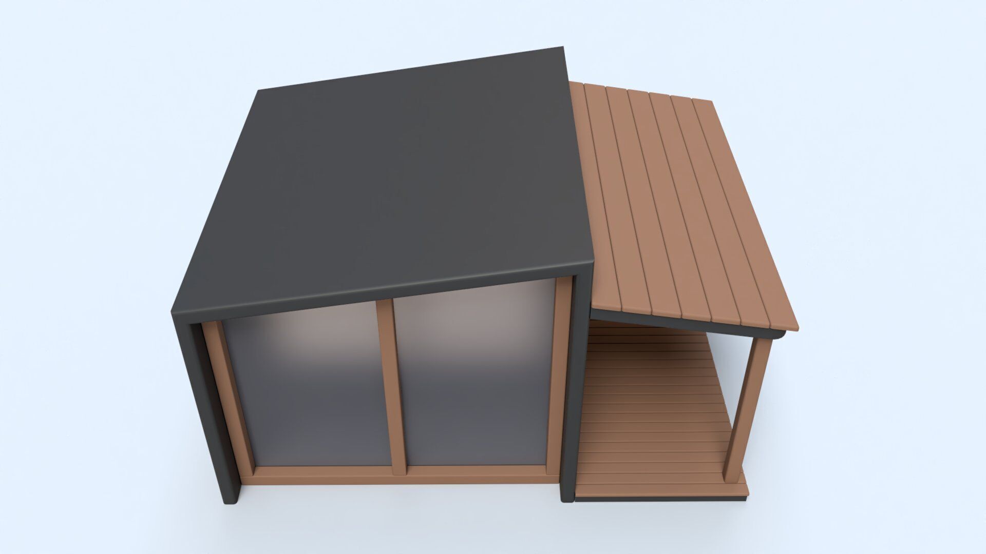 Cartoon Remote House - Animated Low-poly 3D model_1