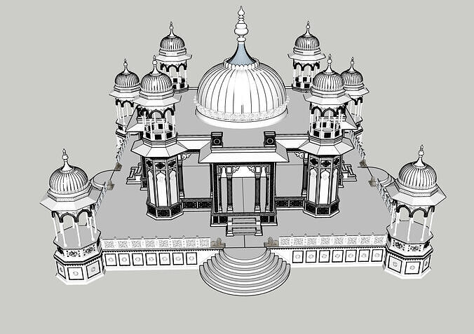 Gatore Ki Chhatriyan  Traditional Indian Architectural 3D Model 3D model