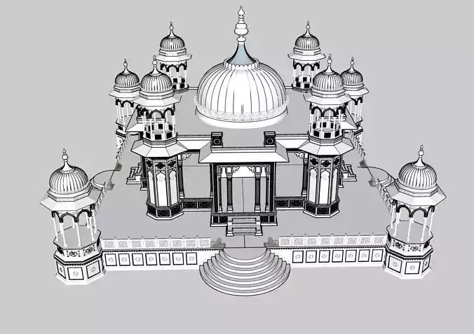 Gatore Ki Chhatriyan  Traditional Indian Architectural 3D Model