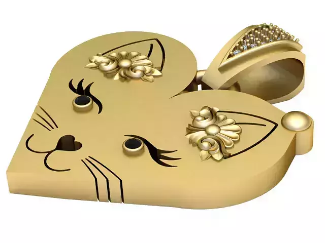 CAT FACE DESIGN  PANDANT 3D PRINTABLE MODAL  3D print model