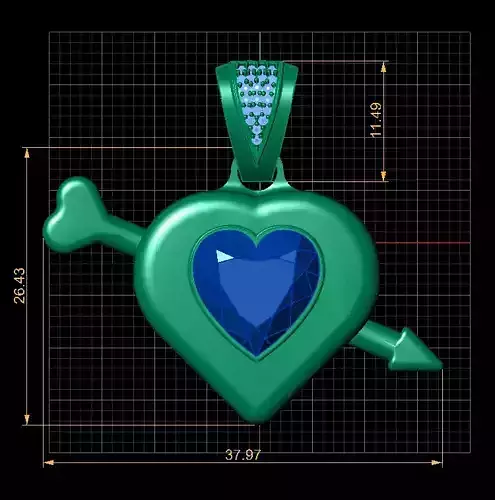 heart PANDANT 3D PRINTABLE MODAL 3D print model