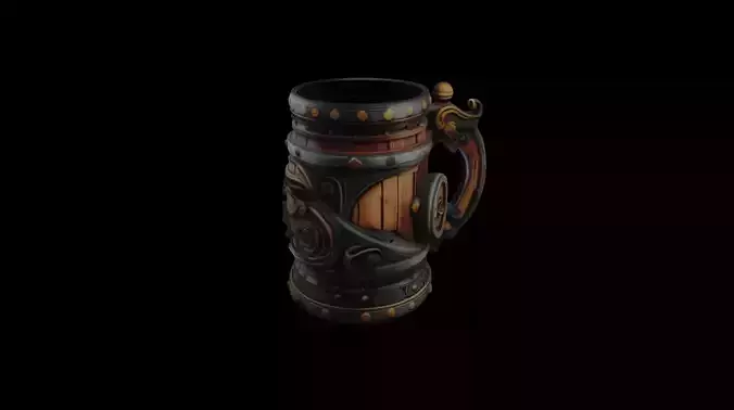 Fantasy Tavern Mug  Ornate Medieval Tankard 3D model