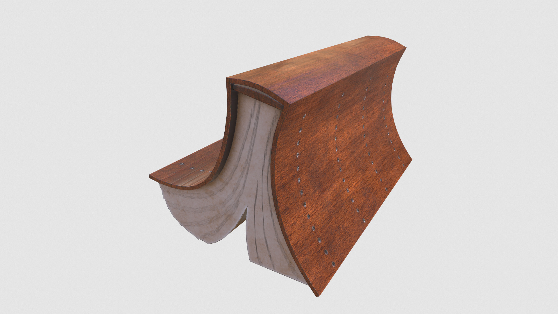 Street Park Bench v2 Low-poly 3D model Low-poly 3D model_2