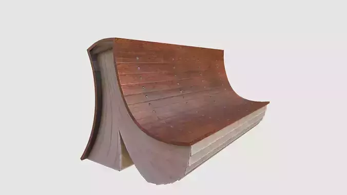 Street Park Bench v2 Low-poly 3D model