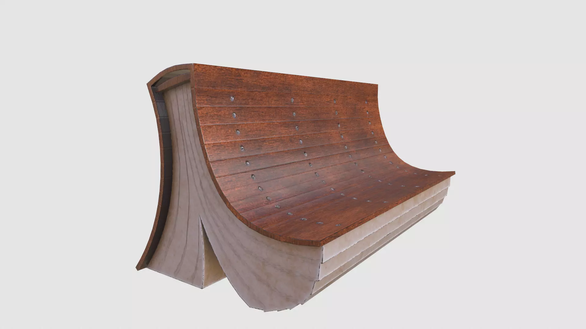 Street Park Bench v2 Low-poly 3D model Low-poly 3D model_0