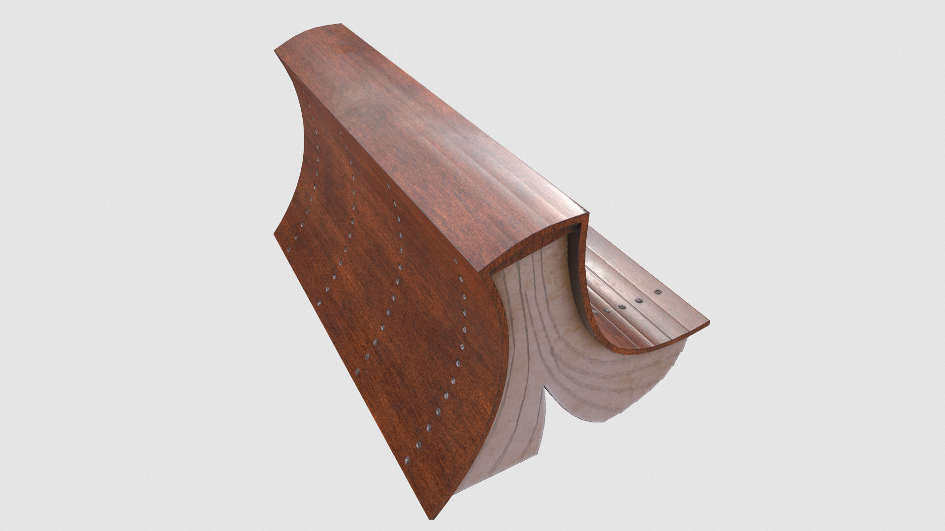 Street Park Bench v2 Low-poly 3D model Low-poly 3D model_4