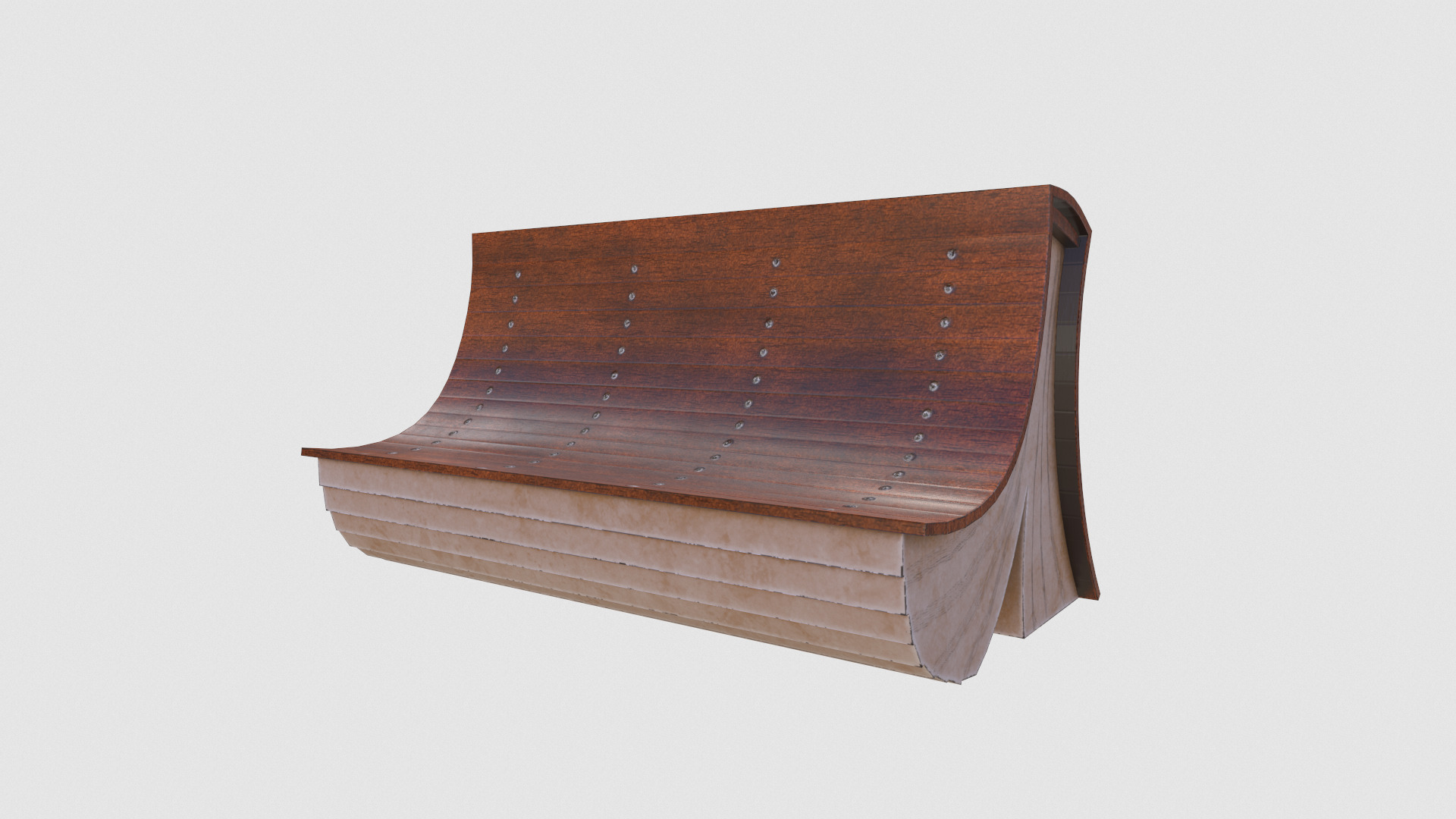 Street Park Bench v2 Low-poly 3D model Low-poly 3D model_3