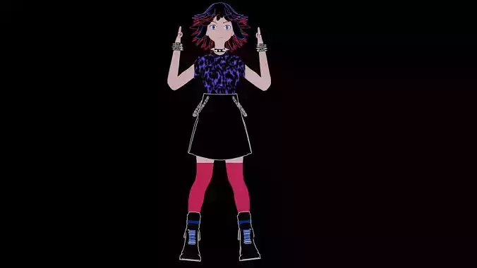 Metalhead anime girl