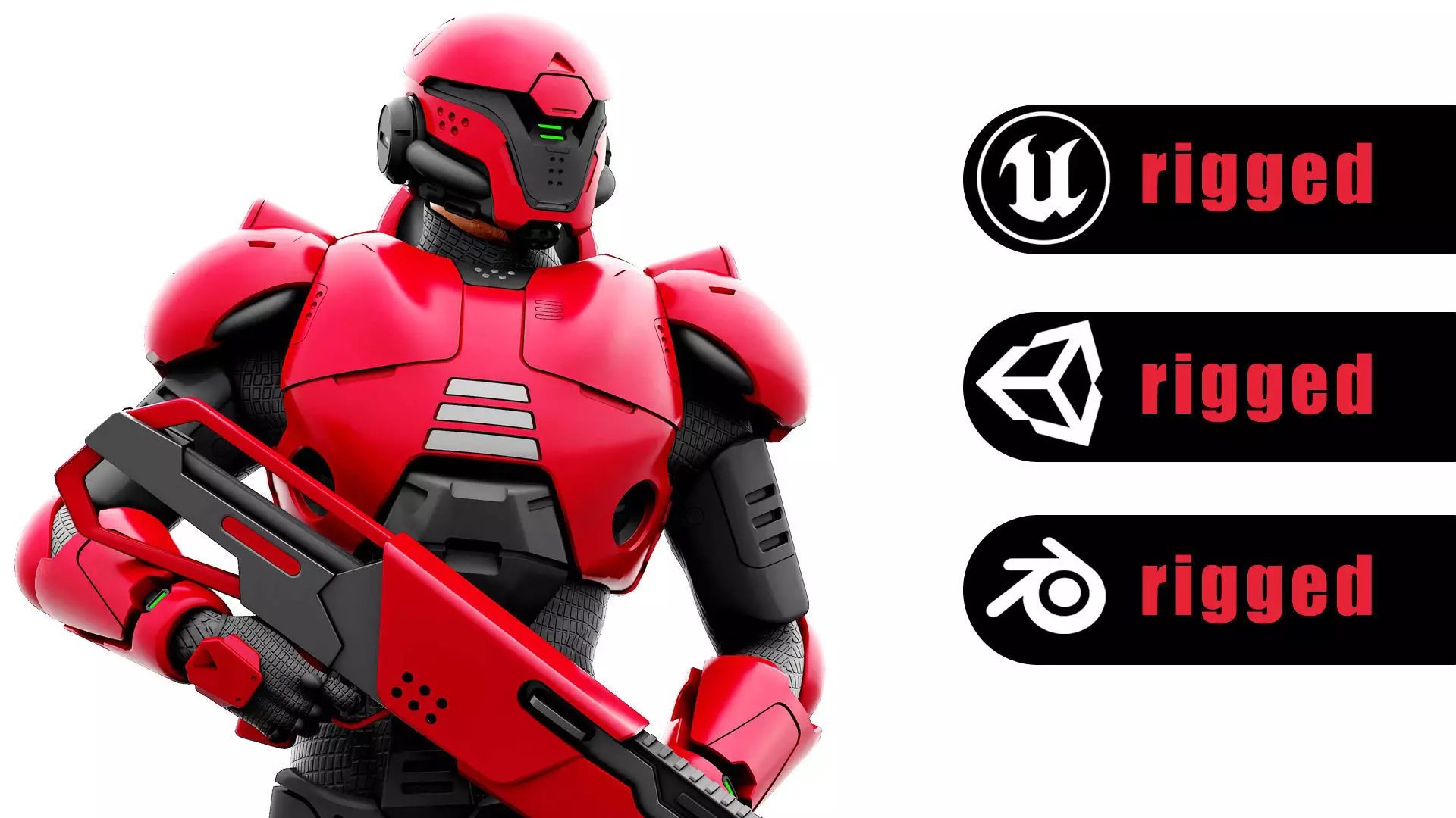 CYBORG SOL-30 Rigged for Unreal Engine - Unity - MIXAMO 3D model