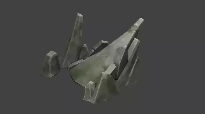 stylized rock with moss