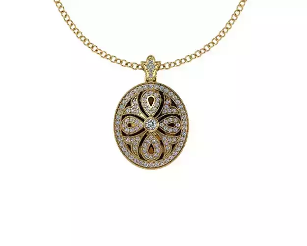LOCKET CROSS PENDANT NECKLACE