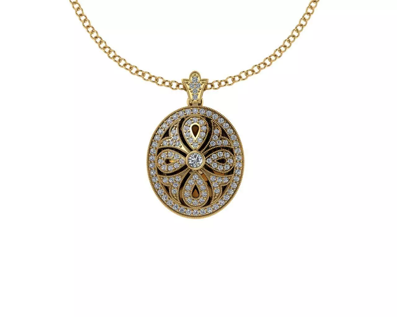 LOCKET CROSS PENDANT NECKLACE 3D print model