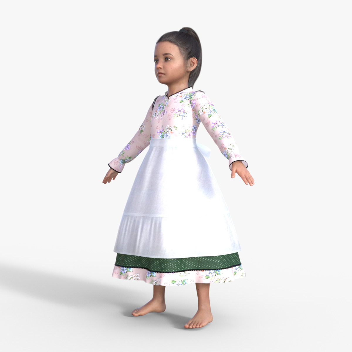 Realistic 3D Girl Character Rigged 3D model_10