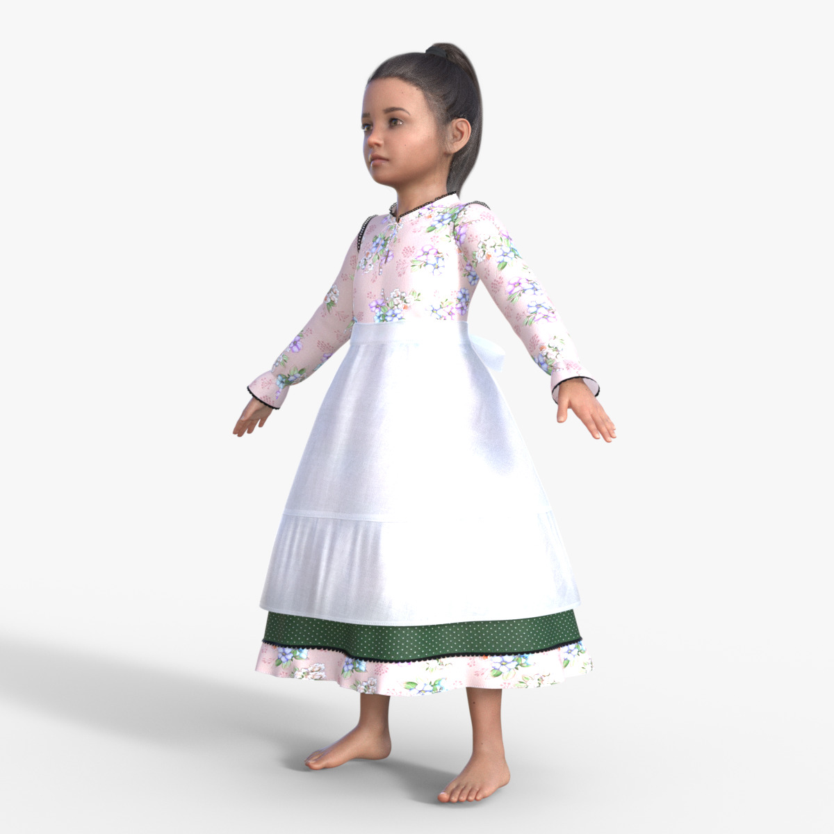 Realistic 3D Girl Character Rigged 3D model_2