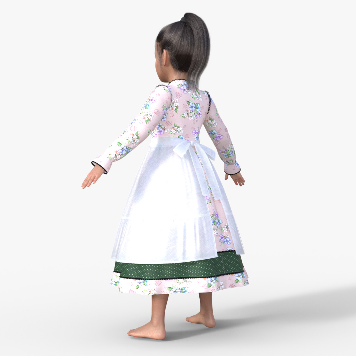 Realistic 3D Girl Character Rigged 3D model_4