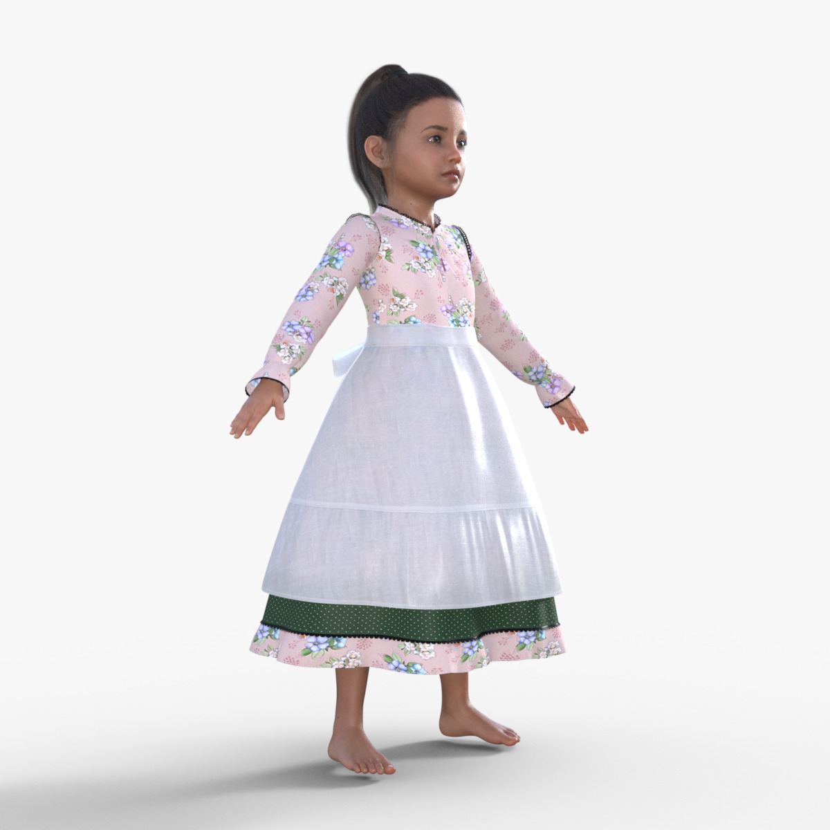 Realistic 3D Girl Character Rigged 3D model_8