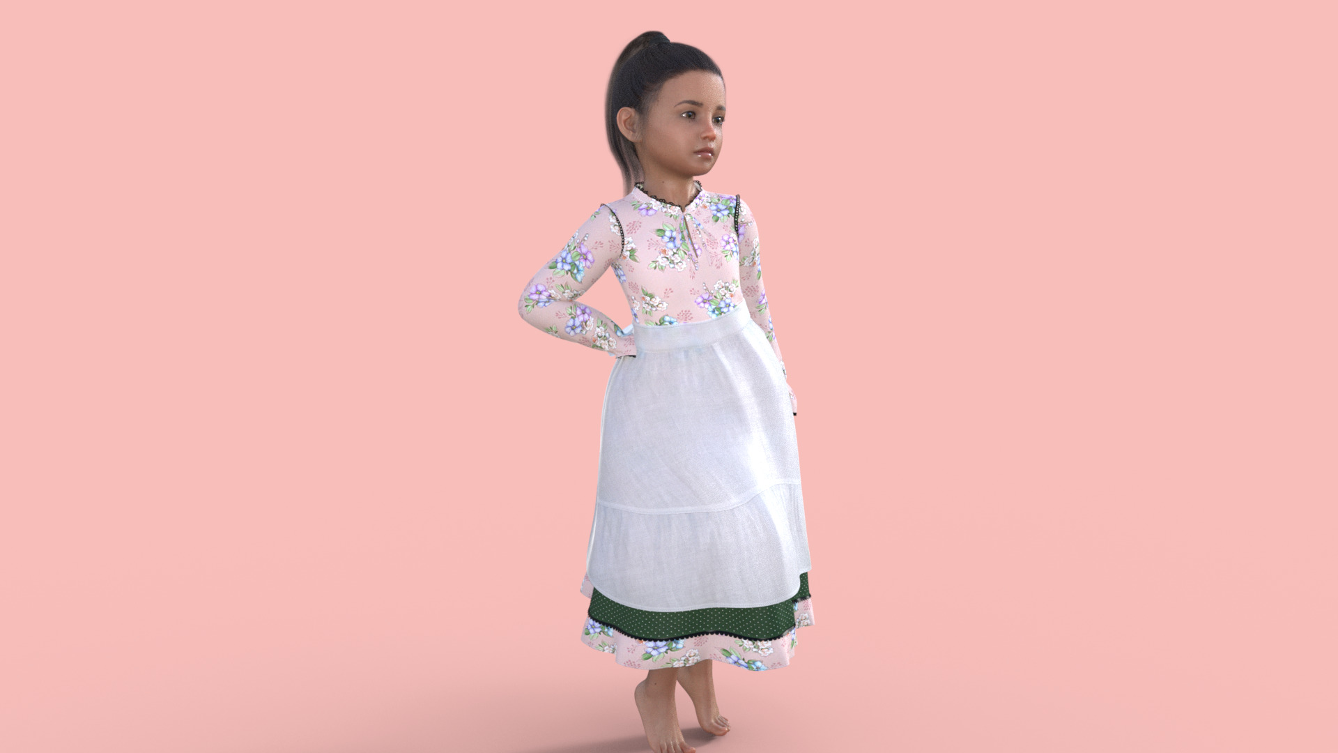 Realistic 3D Girl Character Rigged 3D model_32