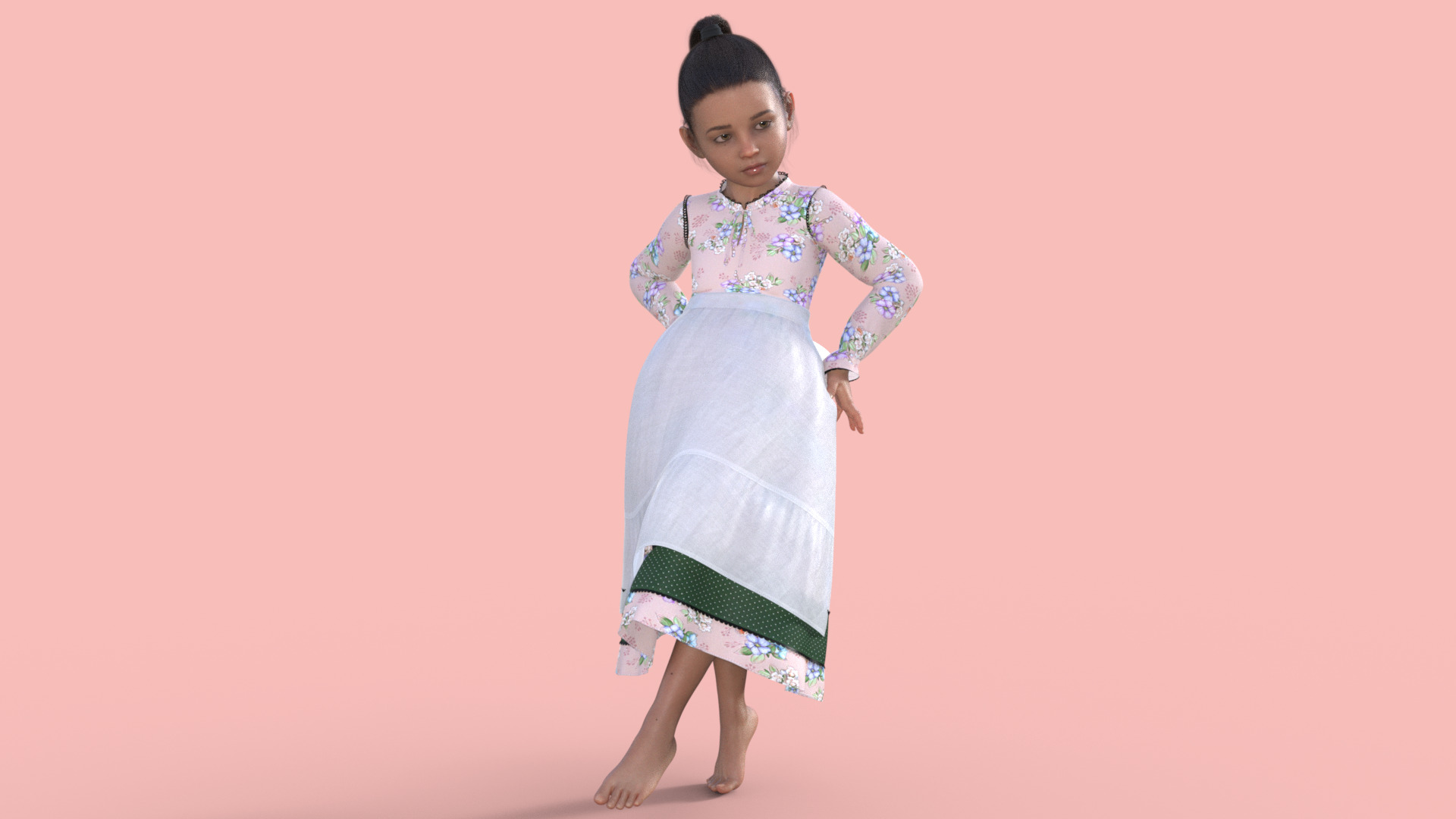 Realistic 3D Girl Character Rigged 3D model_25