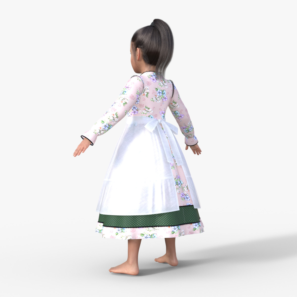 Realistic 3D Girl Character Rigged 3D model_12