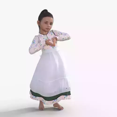 Realistic 3D Girl Character Rigged 3D model