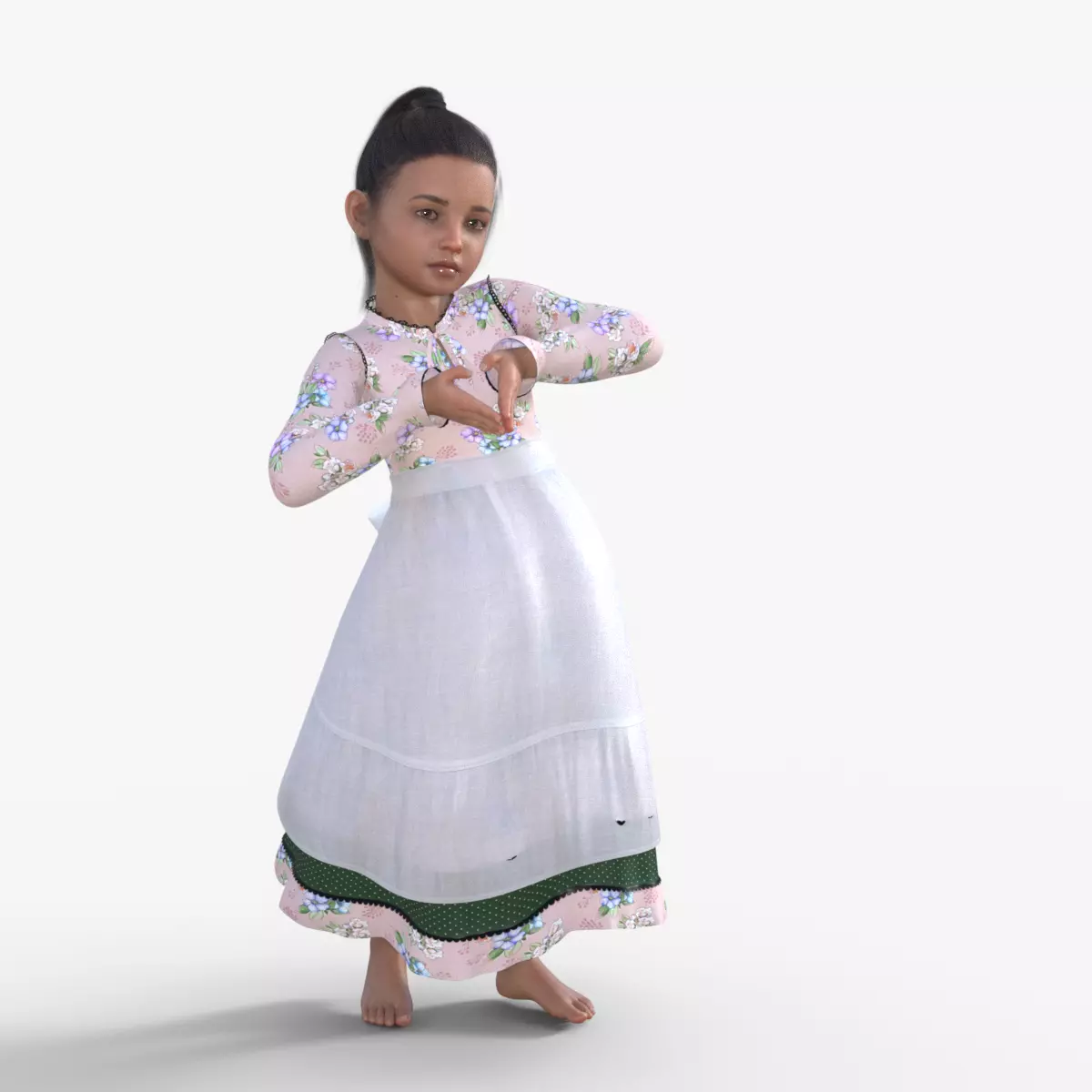 Realistic 3D Girl Character Rigged 3D model_0