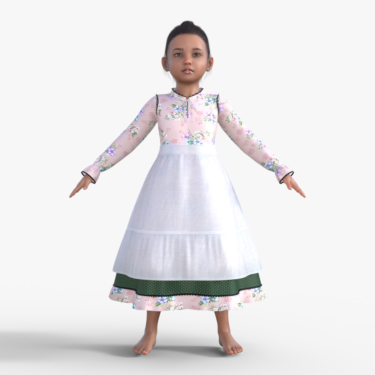 Realistic 3D Girl Character Rigged 3D model_1