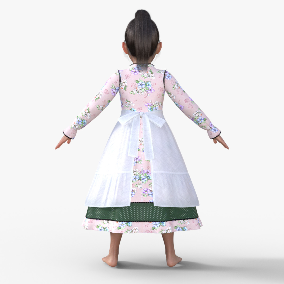 Realistic 3D Girl Character Rigged 3D model_5